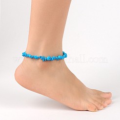 Mixed Gemstone Chips Beaded Anklets&nbsp;AJEW-AN00063