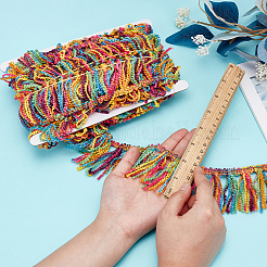 10 Yards Rainbow Polyester Fringe Trim Ribbons&nbsp;DIY-FG0006-17