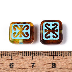 Painted Transparent Acrylic Beads&nbsp;OACR-T029-03M