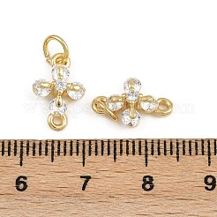 Brass Pave Clear Cubic Zirconia Cross Links&nbsp;KK-A269-57G