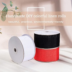 Polyester Imitation Burlap Ribbon&nbsp;OCOR-WH0032-21A