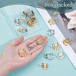 20Pcs 4 Styles 304 Stainless Steel Open Cuff Findings&nbsp;STAS-BC0004-08