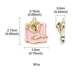 5Pcs Rack Plating Alloy Enamel Pendants&nbsp;ENAM-YW0002-46