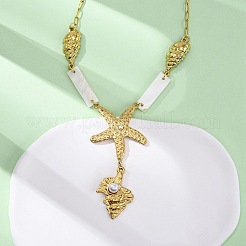 Starfish 304 Stainless Steel Pendant Necklaces&nbsp;NJEW-L465-01G