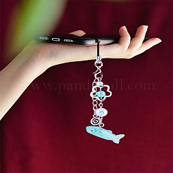 1Pc Shark Resin Bead Mobile Straps for Women&nbsp;AJEW-LP0006-18B