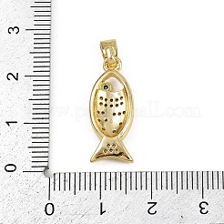 Brass Micro Pave Cubic Zirconia Pendants&nbsp;KK-D409-38G-A