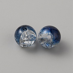 Two Tone Transparent Crackle Glass Beads&nbsp;LS-GLAA-WH0038-15G