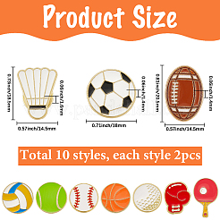 20Pcs 10 Styles Sport Enamel Pins&nbsp;JEWB-SC0001-61