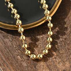 Rack Plating Brass Ball Chain Necklaces for Women&nbsp;NJEW-G102-01D-G