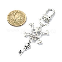 Halloween Skull & Key Alloy Pendant Decorations&nbsp;HJEW-JM02219