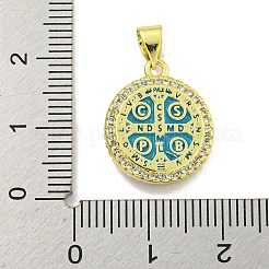 Rack Plating Brass Micro Pave Cubic Zirconia Pendants&nbsp;KK-B091-22G-06