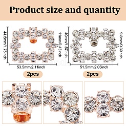2 Styles Alloy Rhinestone Shoe Decorations&nbsp;FIND-GO0002-24