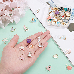 Ocean Theme Alloy Enamel Pendants&nbsp;ENAM-BC0001-04