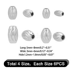 24Pcs 4 Styles 201 Stainless Steel Beads&nbsp;STAS-AR0001-56