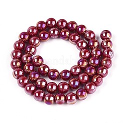 Electroplate Opaque Glass Beads Strands&nbsp;GLAA-T032-P8mm-AB23
