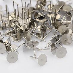 Tarnish Resistant 304 Stainless Steel Stud Earring Findings&nbsp;STAS-N019-17-8mm