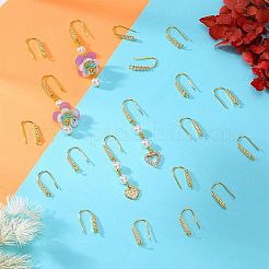 20Pcs Brass Micro Pave Clear Cubic Zirconia Earring Hooks&nbsp;ZIRC-SZ0005-08