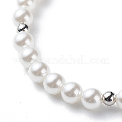 Plastic Pearl Daisy Pendant Dangle Earrings & Stretch Bracelet & Pendant Necklace&nbsp;SJEW-JS01256