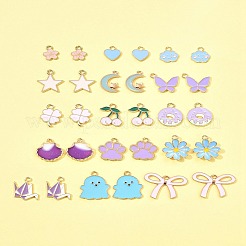 30Pcs 15 Styles Alloy Enamel Pendants&nbsp;ENAM-FS0003-36
