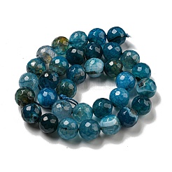 Faceted Natural Dragon Veins Agate Beads Strands&nbsp;X-G-F447-12mm-P05