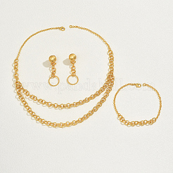Elegant Alloy Bracelets & Earrings & Double-Layer Necklaces Sets for Women&nbsp;QF9797