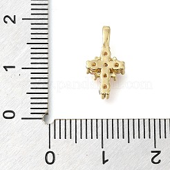 Brass Pave Clear Cubic Zirconia Pendants&nbsp;KK-M101-01G-06