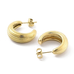 Ion Plating(IP) 304 Stainless Steel Ring Stud Earrings&nbsp;EJEW-P258-03G