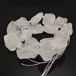 Natural Gemstone Quartz Crystal Rough Nuggets Bead Strands&nbsp;G-E219-06