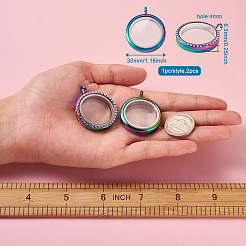 2Pcs 2 Style Alloy Magnetic Locket Pendants&nbsp;PALLOY-TA0002-33M