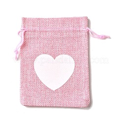 12Pcs 12 Styles Valentine's Day Printed Rectangle Burlap Cloth Packing Pouches&nbsp;X1-ABAG-U006-02C