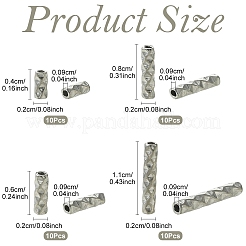 40Pcs 4 Styles 304 Stainless Steel Tube Beads&nbsp;STAS-YW0011-34