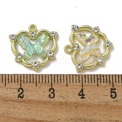 Rack Plating Alloy Rhinestone Pendants&nbsp;PALLOY-F312-07G