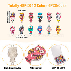 48Pcs 12 Colors Alloy Enamel Connector Charms&nbsp;FIND-TA0002-26