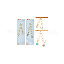 Brass Knitting Row Counter Chains&nbsp;HJEW-NB00127