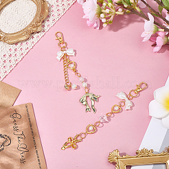2Pcs 2 Styles Zinc Alloy & ABS Imitation Pearl Pendant Decorations&nbsp;KEYC-BBC0001-28