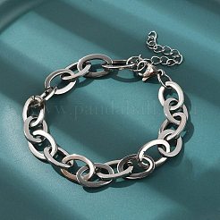304 Stainless Steel Oval Link Chains Bracelets for Men & Women&nbsp;BJEW-D042-50P