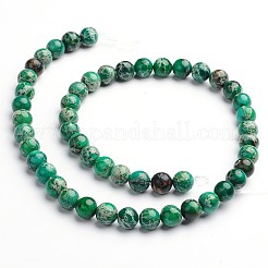 Dyed & Heated Natural Imperial Jasper Round Bead Strands&nbsp;G-M274-07-6mm
