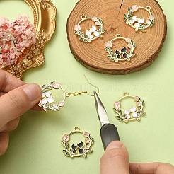 20Pcs 2 Colors Alloy Enamel Pendants&nbsp;ENAM-CJ0004-20