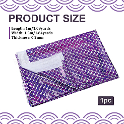 Fish Scale Pattern Polyester Fabric&nbsp;DIY-WH0504-747C