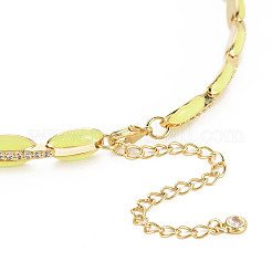 Brass Micro Pave Cubic Zirconia Link Tennis Necklaces for Women&nbsp;NJEW-T013-01G-01
