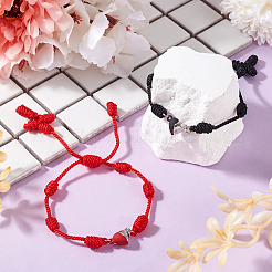 2Pcs 2 Colors  Adjustable Braided Nylon Cords Bracelet Making&nbsp;AJEW-TA0001-51