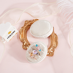 Oval Shape Velvet Rings Storage Gift Boxes&nbsp;CON-WH20001-06A