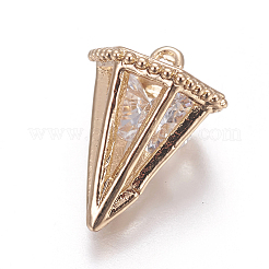 Brass Micro Pave Cubic Zirconia Pendants&nbsp;ZIRC-MSMC001-01