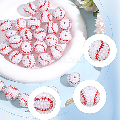 40Pcs Sport Theme Opaque Acrylic Resin Beads&nbsp;MACR-PA0001-63