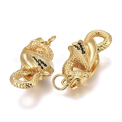 Brass Micro Pave Black Cubic Zirconia Pendants&nbsp;LS-KK-F821-39G