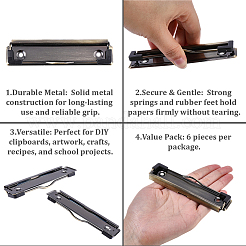 6 Bags Alloy Clipboards Clips&nbsp;FIND-CP0003-98B