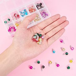 Baking Paint Crackle Glass Pendants&nbsp;CCG-PH0002-07