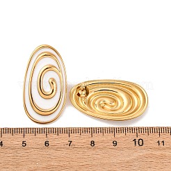 304 Stainless Steel Oval Stud Earrings&nbsp;EJEW-A136-04G