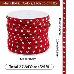 CALFOVERA 5 Rolls 5 Colors Faux Suede Cord&nbsp;LW-CL0001-02D