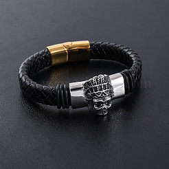 Punk Braided PU Leather Cord Bracelets&nbsp;KB8575-2